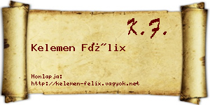 Kelemen Félix névjegykártya